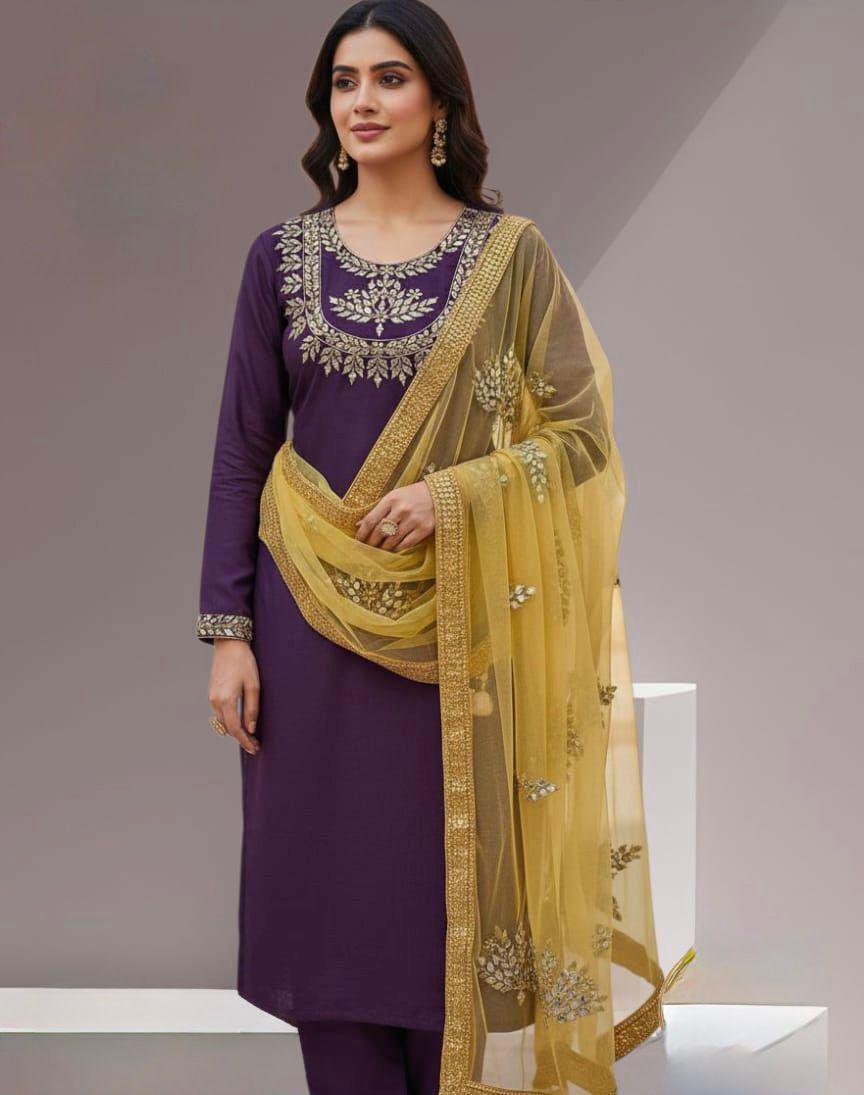 Kataan Silk Unstitched 3PC Ensemble