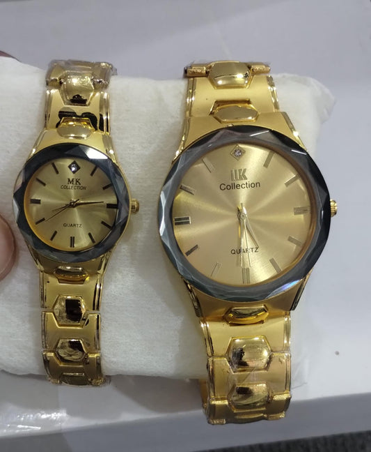 Luxury Couple Gold Wristwatch Set