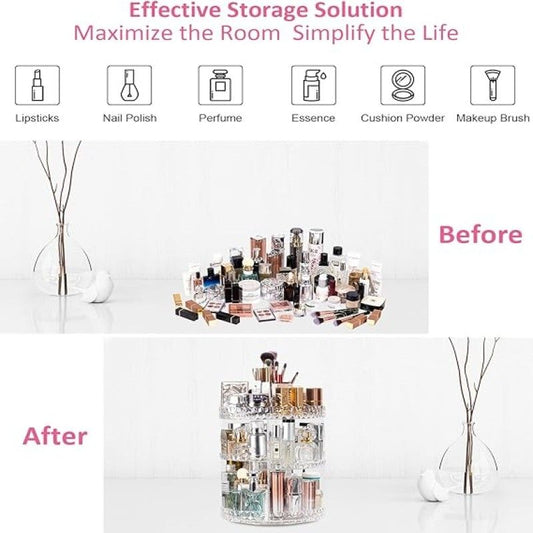360 Rotating Diamond Cut Cosmetic Organizer