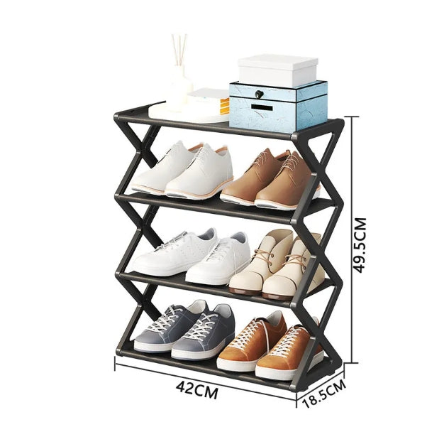 3-Layer Space-Saving X-Shaped Shoe Rack