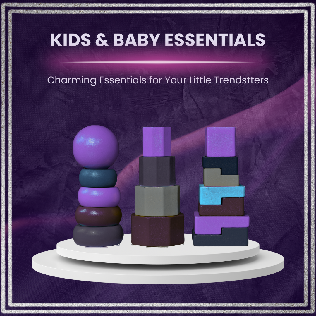 “Baby and kids essentials – feeding bottles, toys, clothing, and accessories”