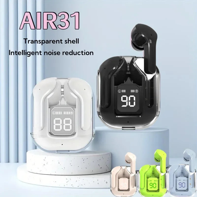 Wireless Bluetooth Headset Transparent Design ( Random colors)
