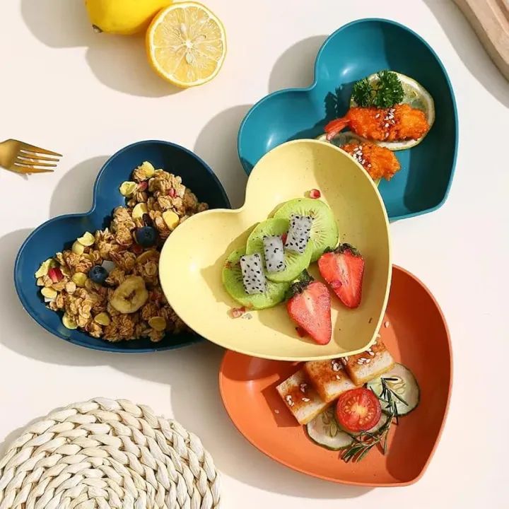 10Pcs Multi-function Spit Bone Heart Shape Plate Set Dish