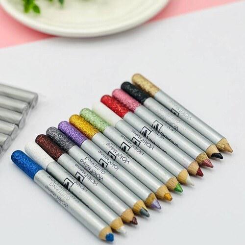 Metallic Colors Eyeliners Eyeshadow Pencil Set, Natural Long Lasting (Random Color)
