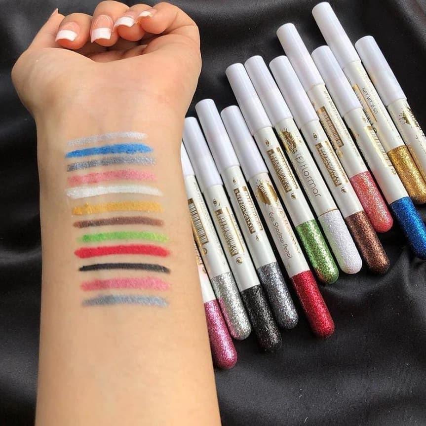 Metallic Colors Eyeliners Eyeshadow Pencil Set, Natural Long Lasting (Random Color)