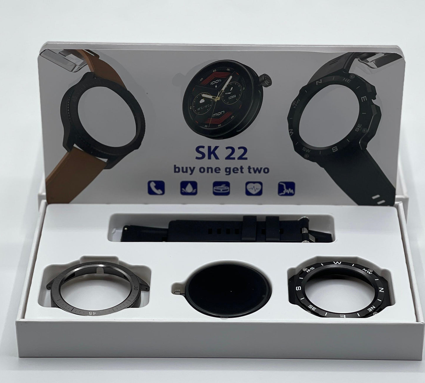 SK 22 Smartwatch with 2 Watch Bodies & 2 Straps