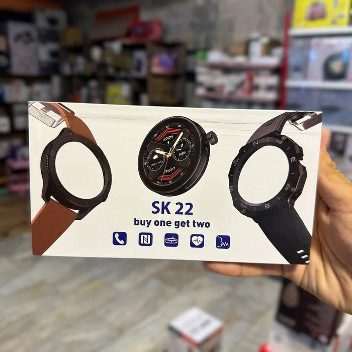 SK 22 Smartwatch with 2 Watch Bodies & 2 Straps