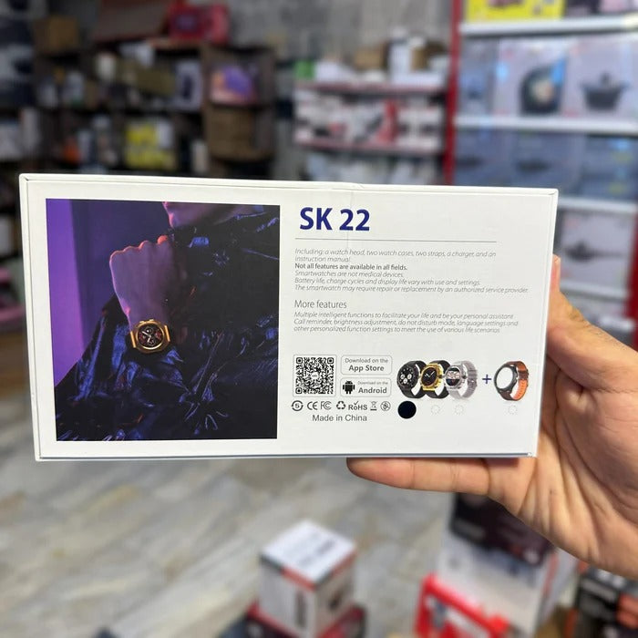SK 22 Smartwatch with 2 Watch Bodies & 2 Straps