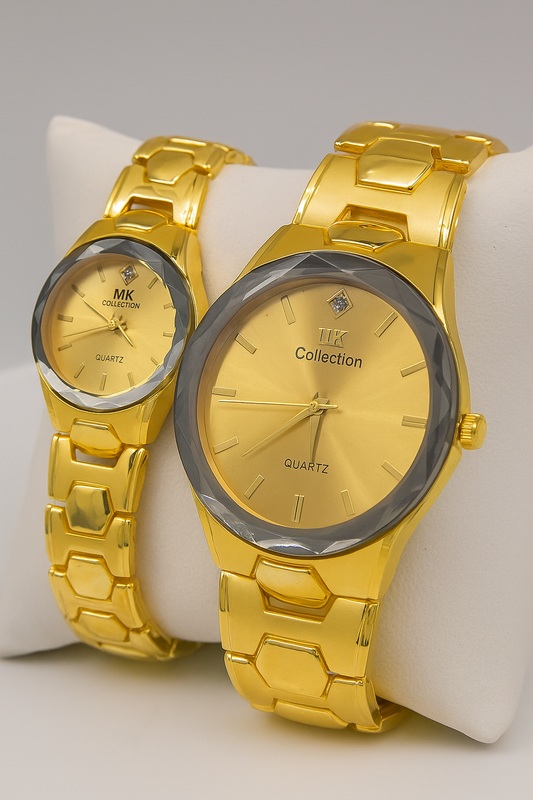 Luxury Couple Gold Wristwatch Set