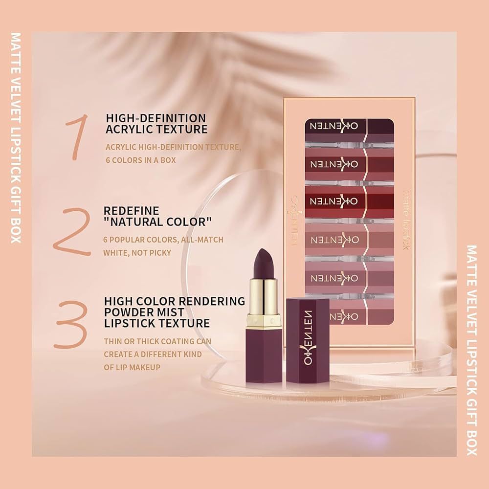 6 Pcs High Pigmented Lipstick Pack
