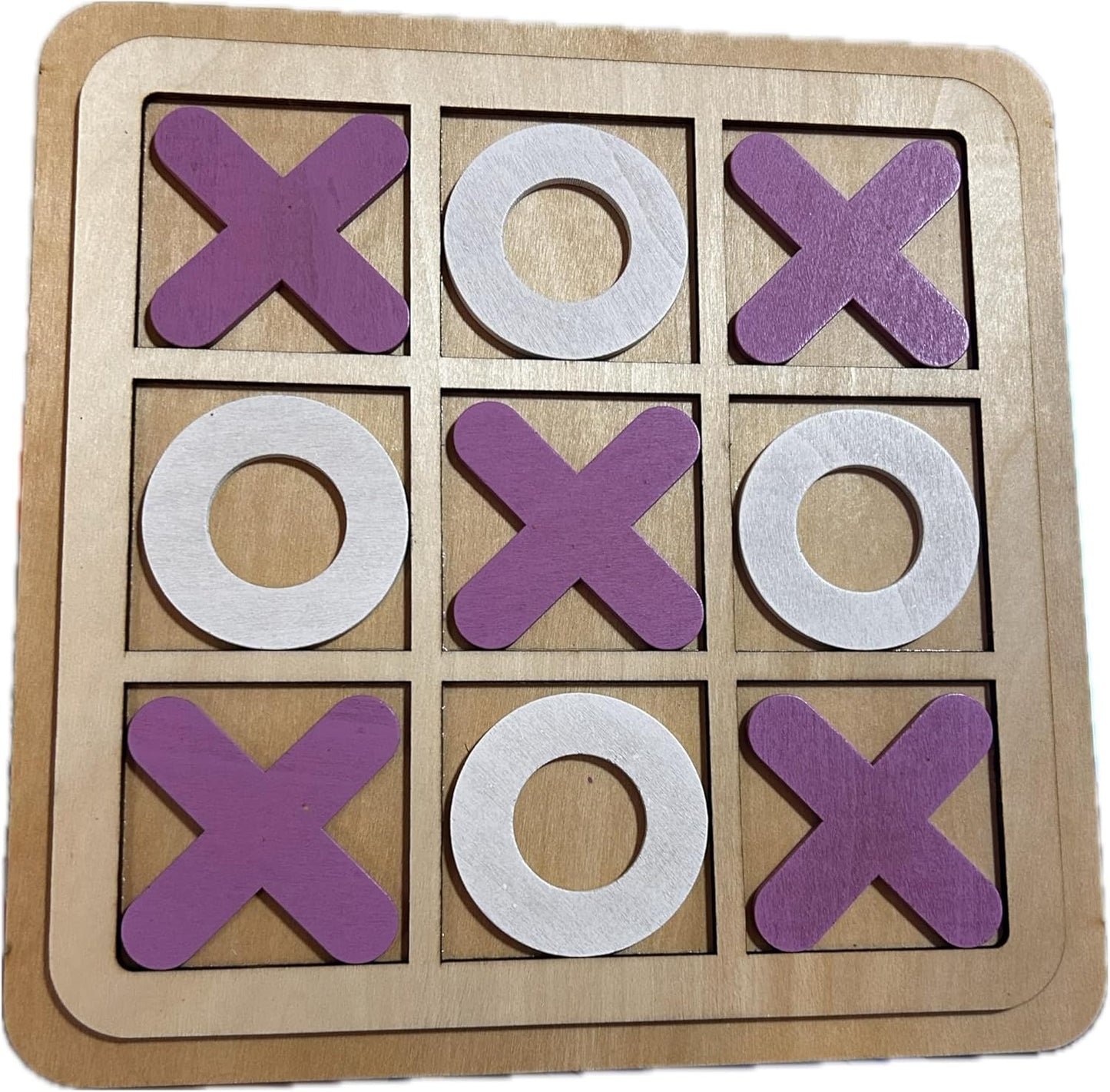 Solid Wooden Tic Tac Toe Board Game