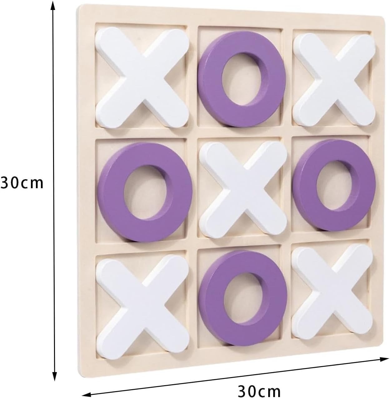 Solid Wooden Tic Tac Toe Board Game
