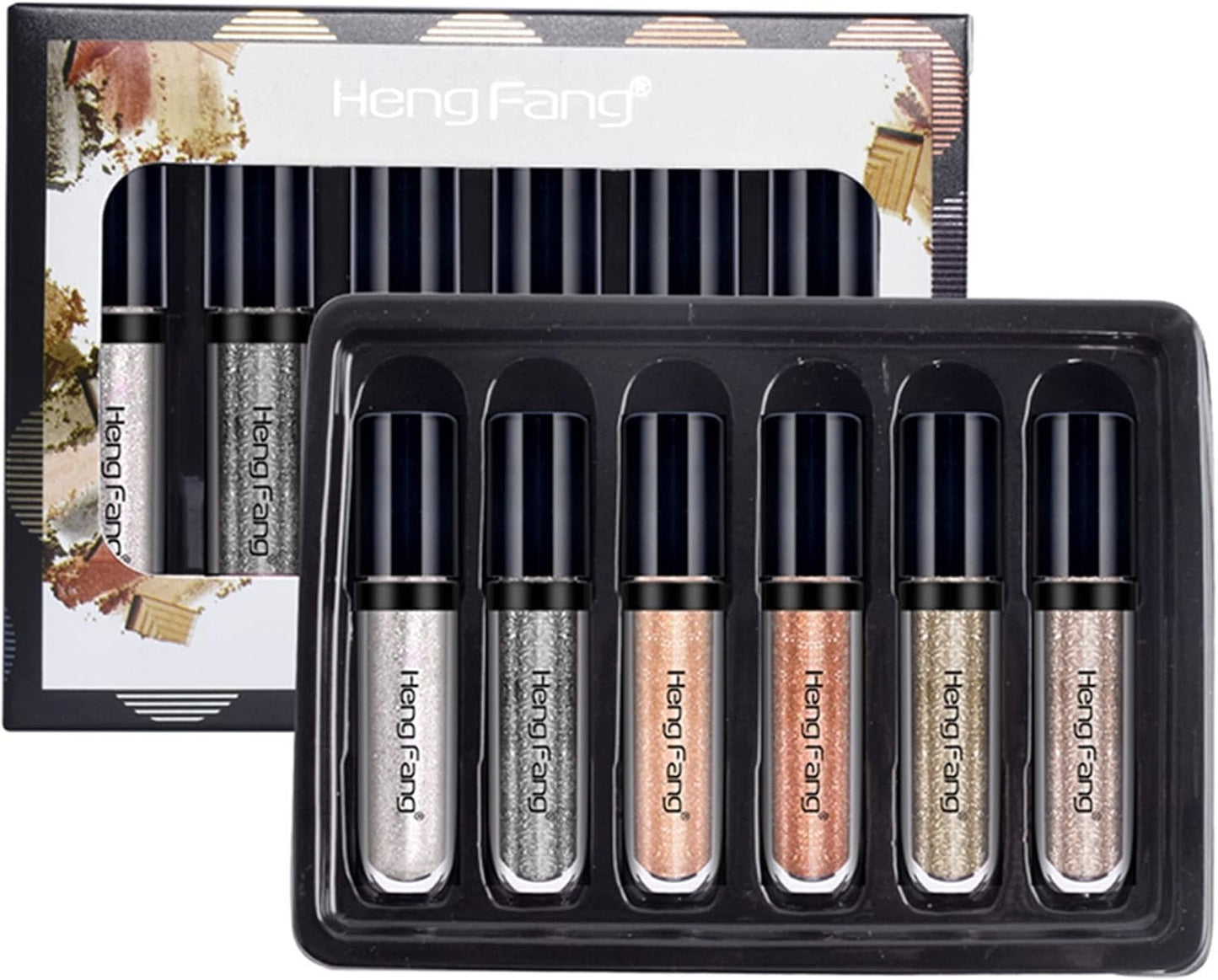 HENG FANG 6 Pcs Liquid Diamond Glitter Eyeshadows Set