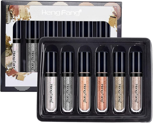 HENG FANG 6 Pcs Liquid Diamond Glitter Eyeshadows Set