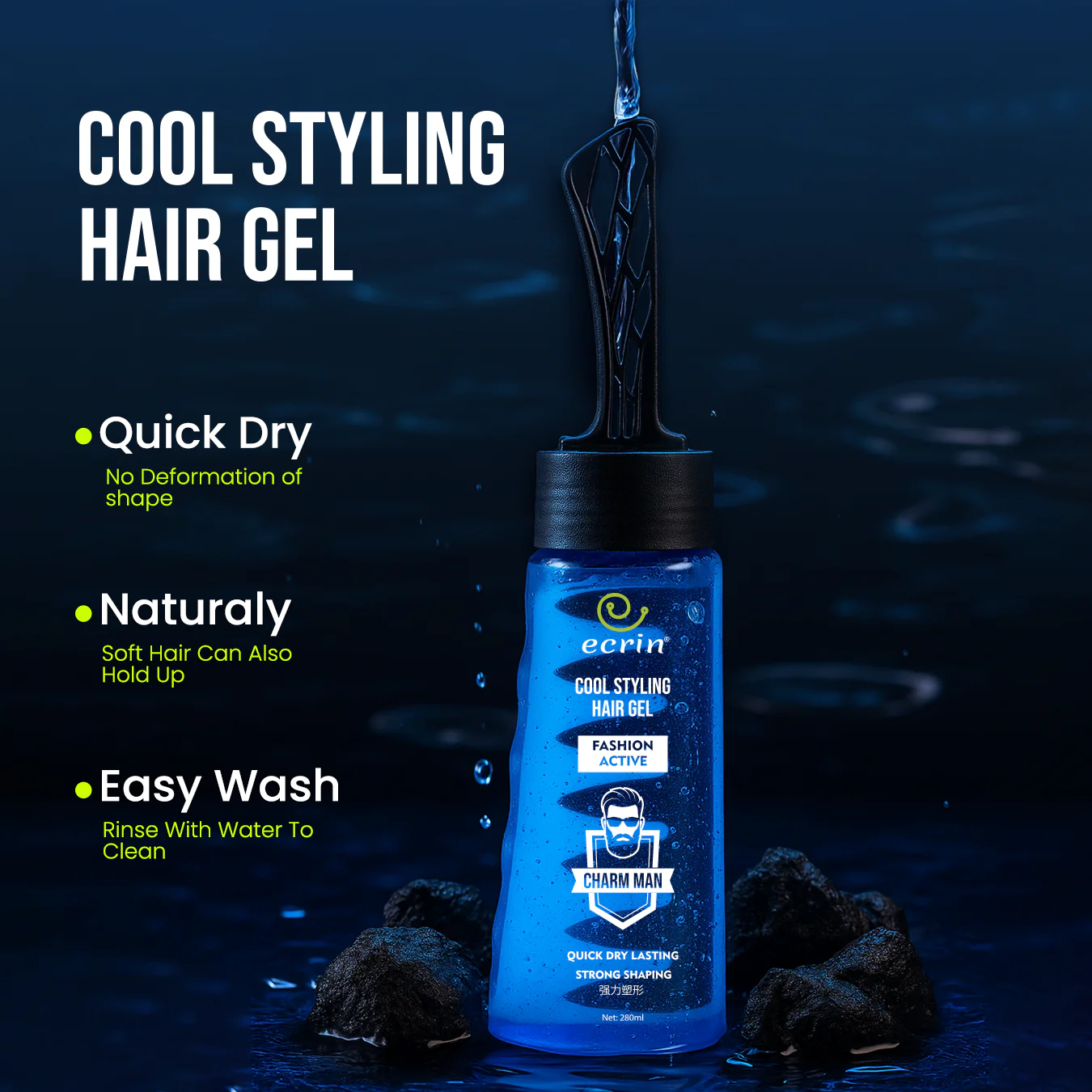 ECRIN Cool Styling Hair Gel with Active Collagen