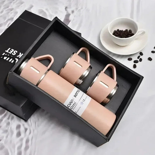 Stainless Steel Vacuum Insulated Bottle Gift Set ( Random color)