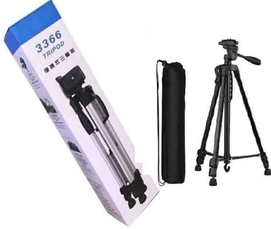 3366 Professional Aluminum Tripod – 1400mm Extended Camera Stand for DSLR, Smartphone, YouTube, TikTok & Live Streaming