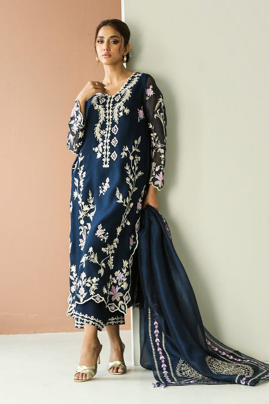 Organza Embroidered Hand-Embellished Luxury 3-Piece Unstitched Dress