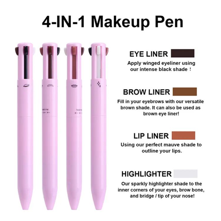 4-in-1 Automatic Rotating Makeup Pencil – Eyebrow, Eyeliner, Lip & Highlighter