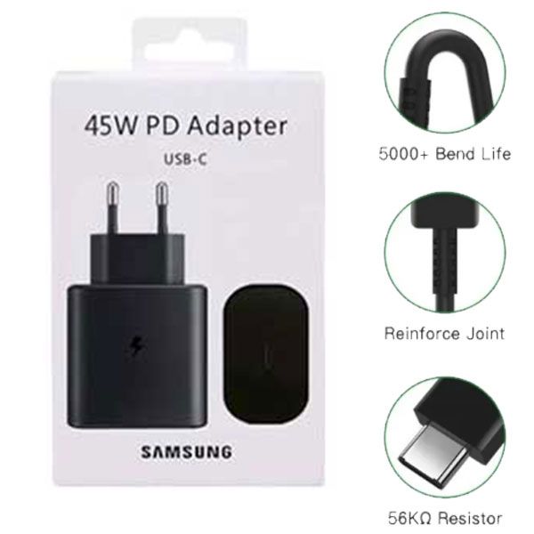 45W Samsung Super Fast Charger with Type C to Type C Cable