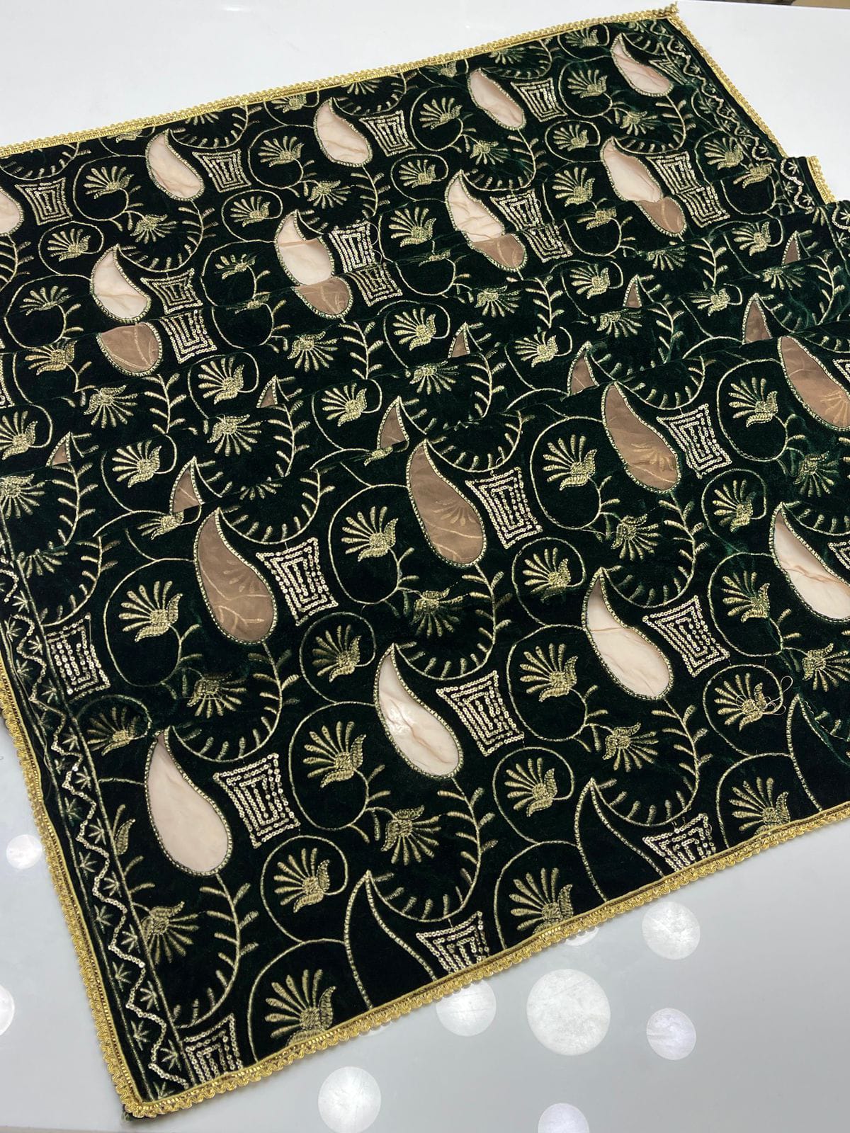 Embroidered Net Velvet Shawl