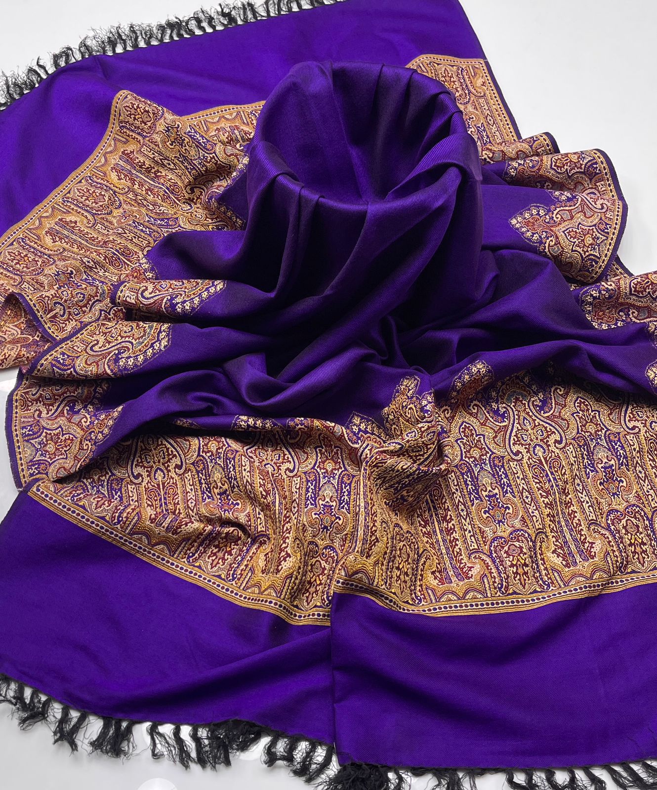 Double Tune Jacquard Pashmina Wool Shawl