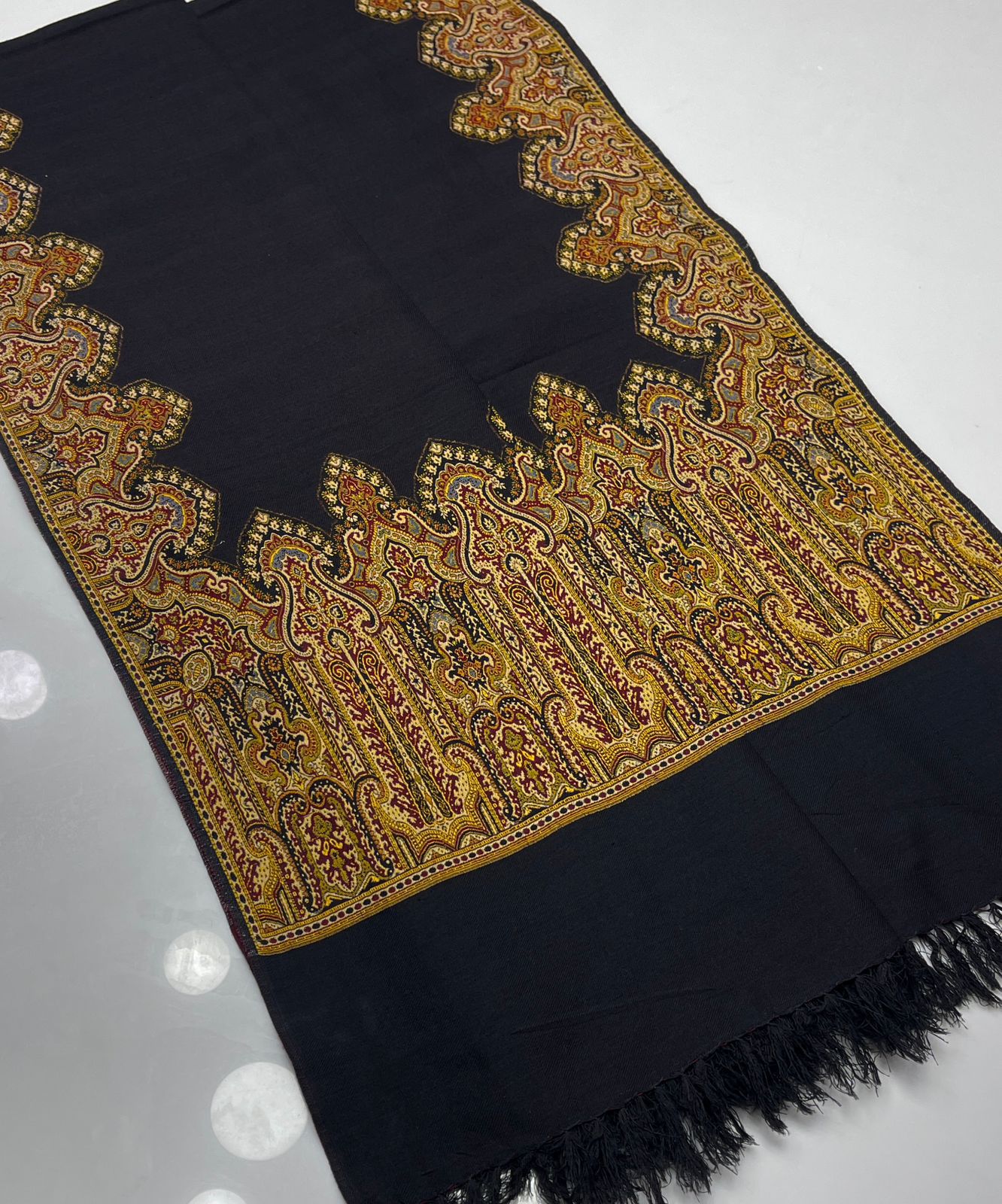 Double Tune Jacquard Pashmina Wool Shawl
