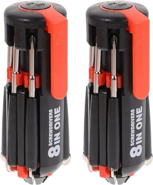 8in1 Screw Driver Screwdriver Tool Kit With LED Torch