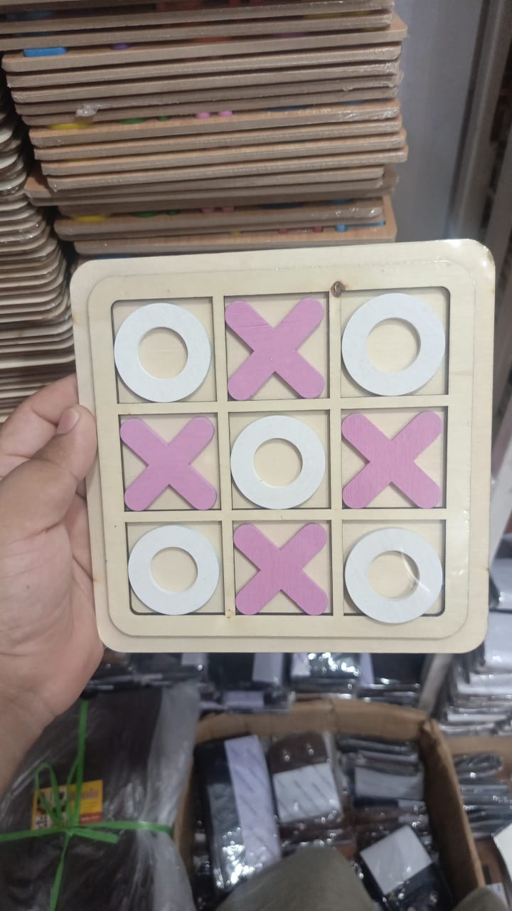 Solid Wooden Tic Tac Toe Board Game