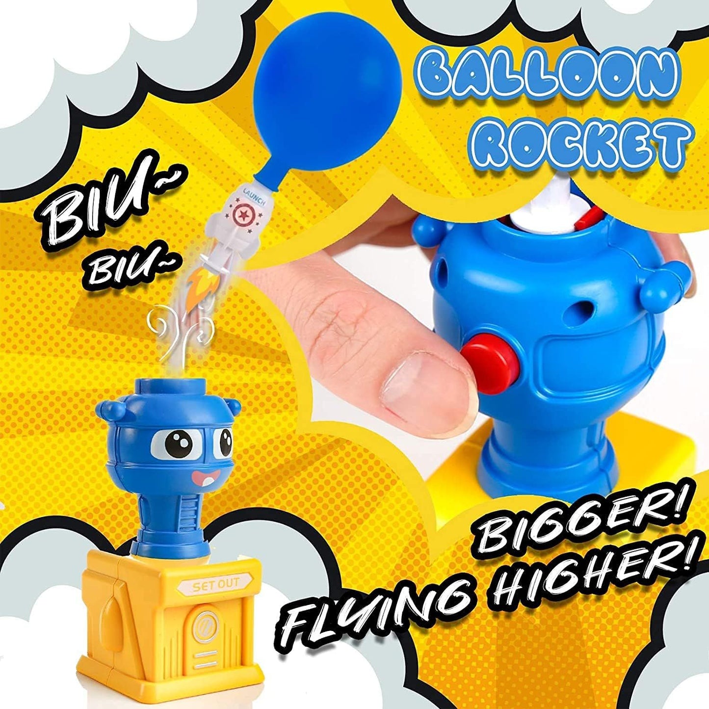 Balloon Launcher Car & Rocket Toy Set