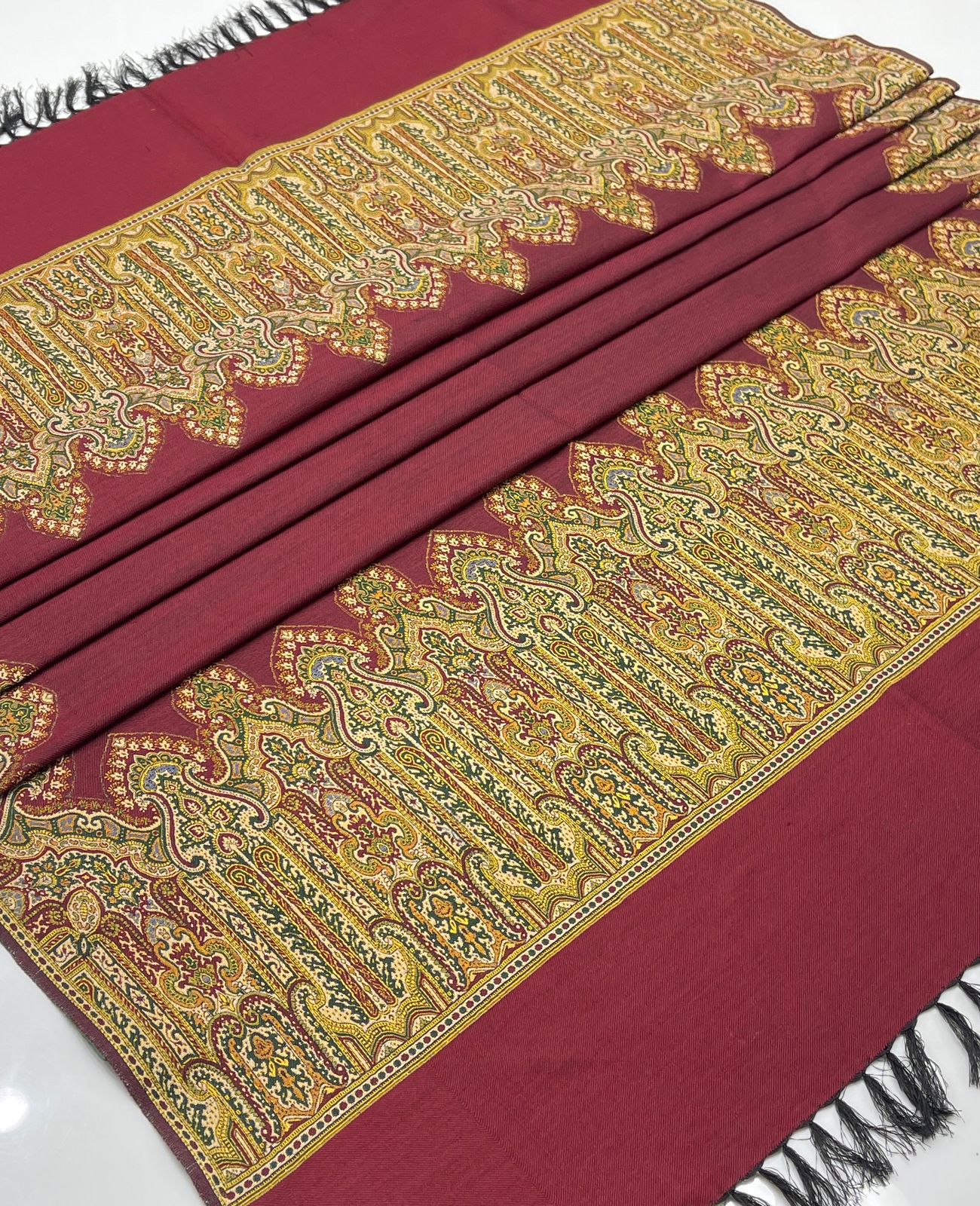 Double Tune Jacquard Pashmina Wool Shawl