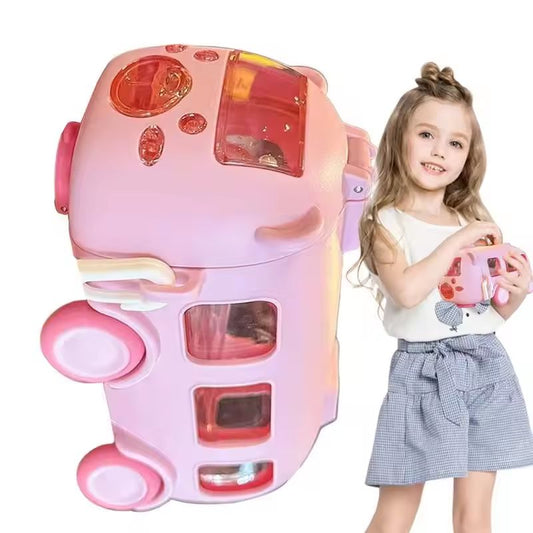 Bus-Shaped Kids Water Bottle with Strap
