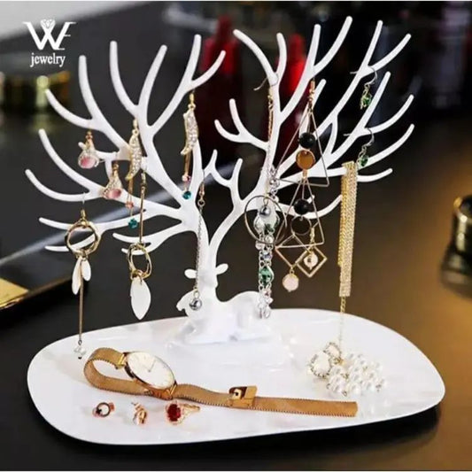 Deer Earrings Necklace Ring Pendant Bracelet Jewellery Display Stand Tray Storage Racks