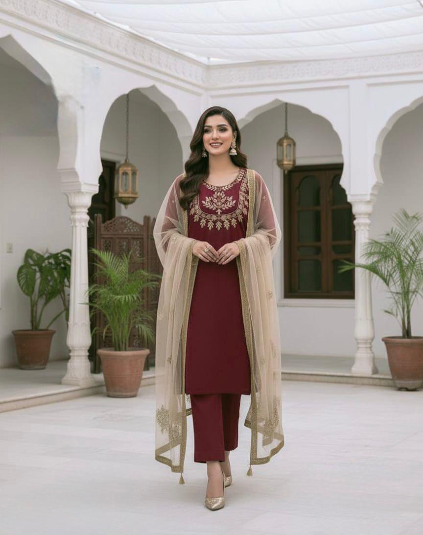 Kataan Silk Unstitched 3PC Ensemble