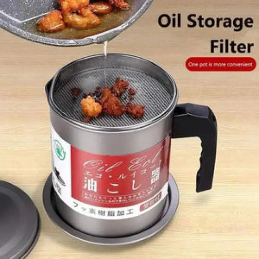 Easy Kitchen Oil Filter Pot Oil Strainer