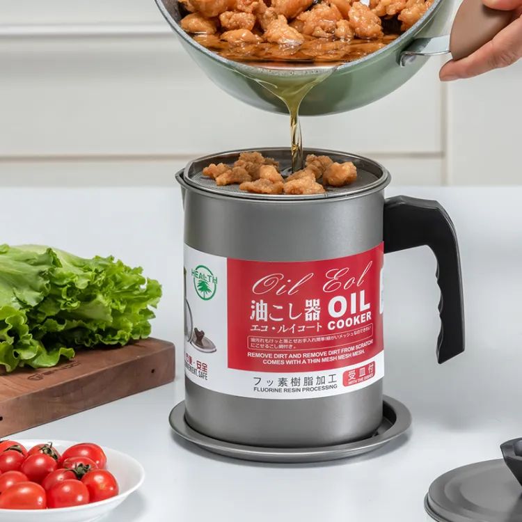 Easy Kitchen Oil Filter Pot Oil Strainer
