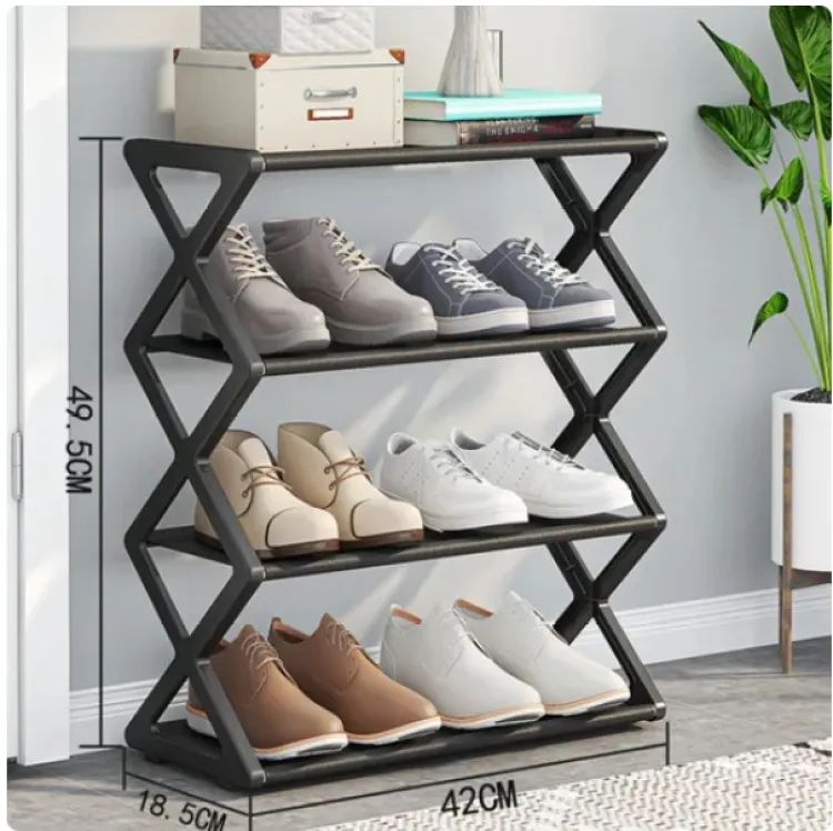 3-Layer Space-Saving X-Shaped Shoe Rack