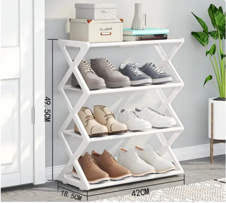 3-Layer Space-Saving X-Shaped Shoe Rack