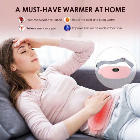 Women's Intelligent Palace Warmer Belt – 3-Speed Heating & 4 Vibration Modes, Far-Infrared Hot Compress for Menstrual & Back Pain Relief