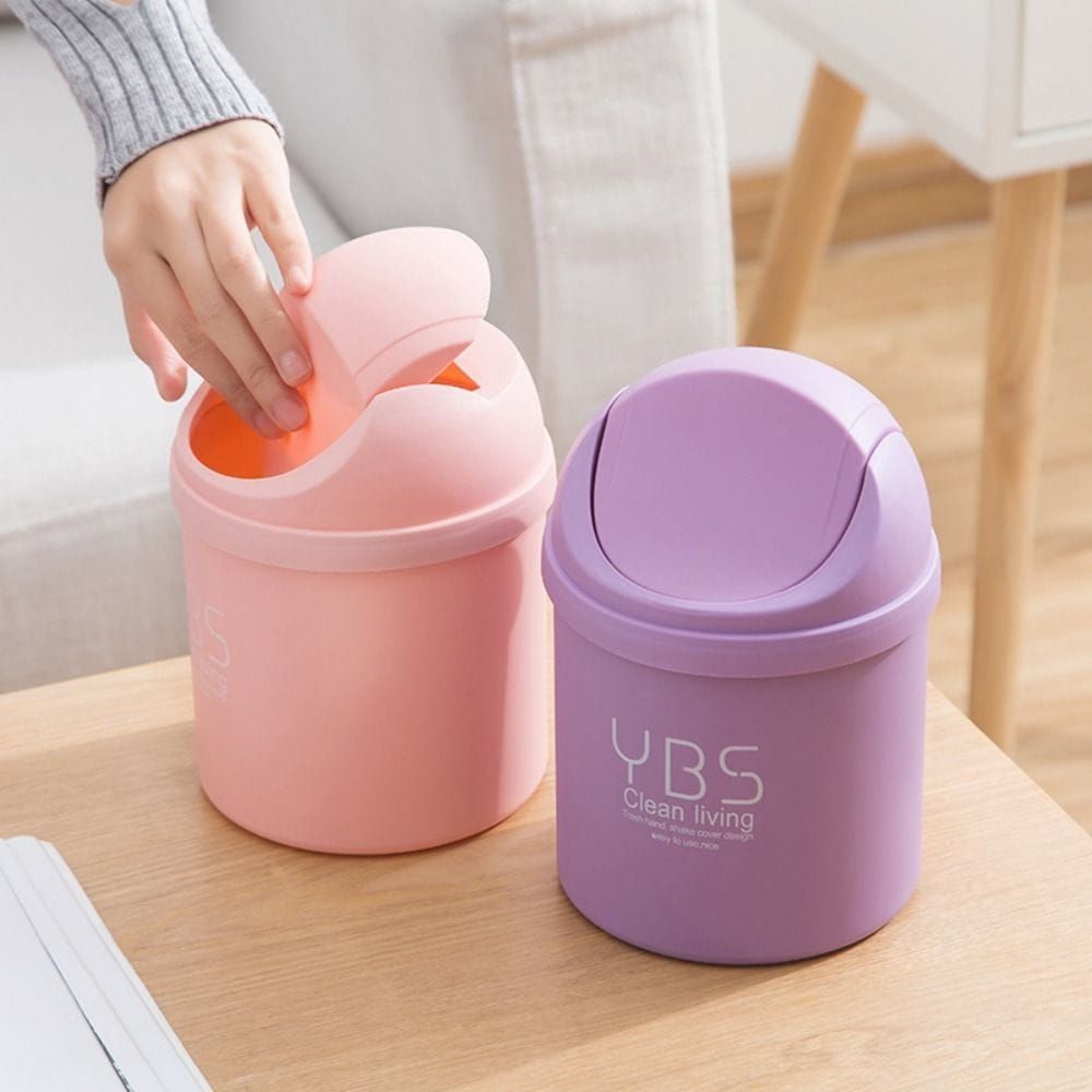 Mini Table Desk Dustbin with Swivel Lid