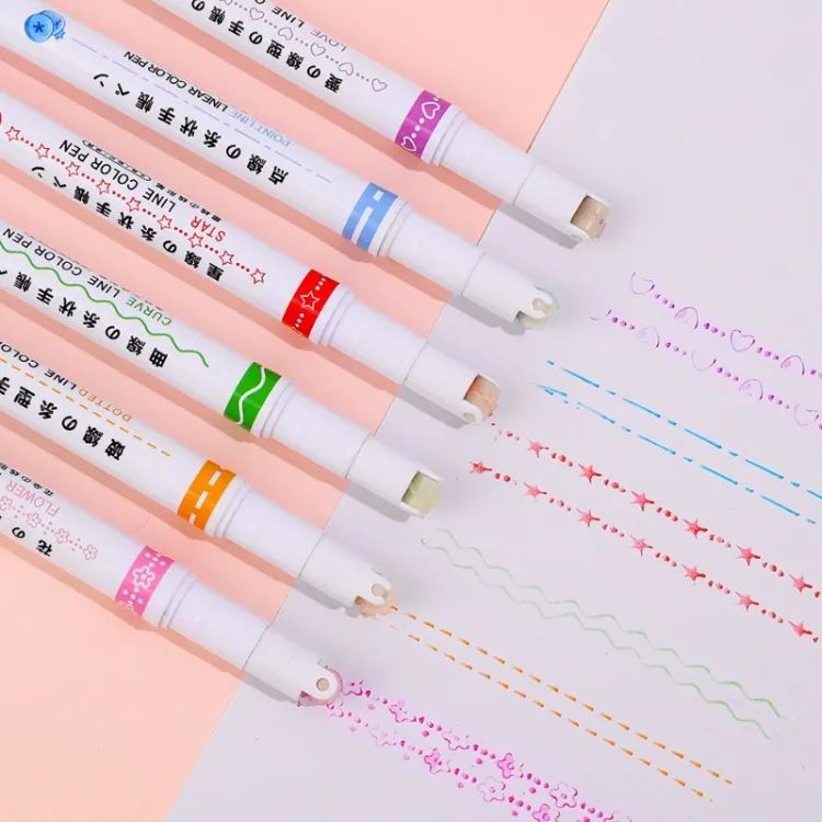 Pack Of6 Multi-colored Drawing Curve Pen