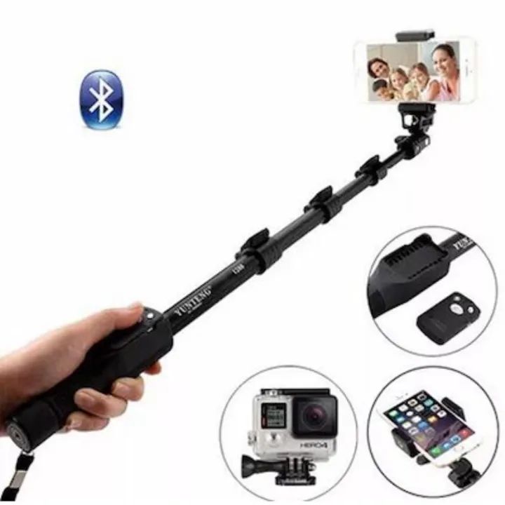 Mini Selfie Stick with Tripod & Wireless Remote - Extendable 15.6 to 46.2 inches