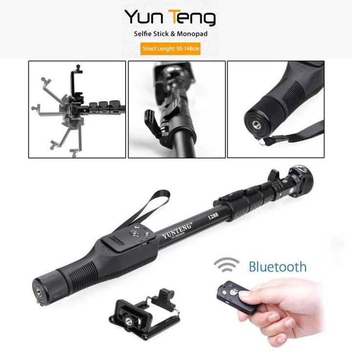 Mini Selfie Stick with Tripod & Wireless Remote - Extendable 15.6 to 46.2 inches