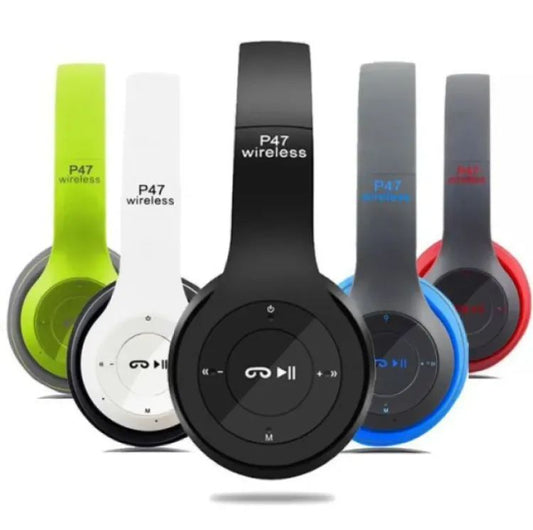 Wireless Headset – Sweat Proof with Noise Cancellation, Memory Card Slot, 120hr Standby, AUX Jack & Built-in Mic