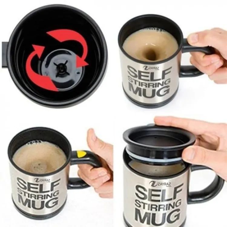 Smart Self-Stirring Mug - 16oz Auto Mix Coffee Cup with Battery, Airtish Lid