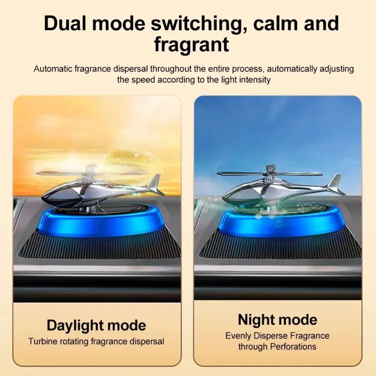 Solar-Powered Rotating Helicopter Car Air Freshener