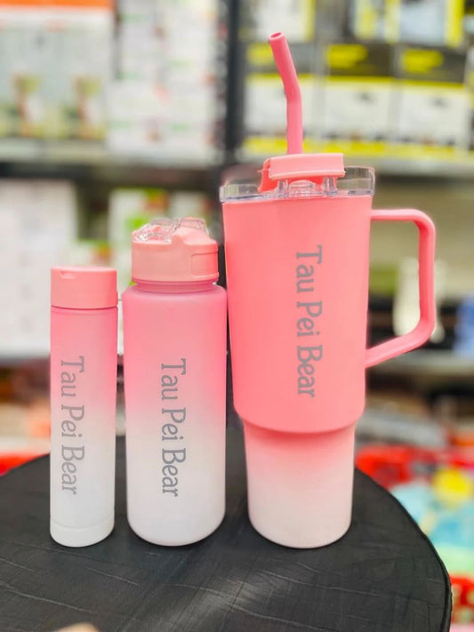 Tumbler 3-Piece Bottle Set with Straw