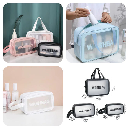 Cosmetics Organizer Storage Tote Clear 3Pcs Wash Bags
