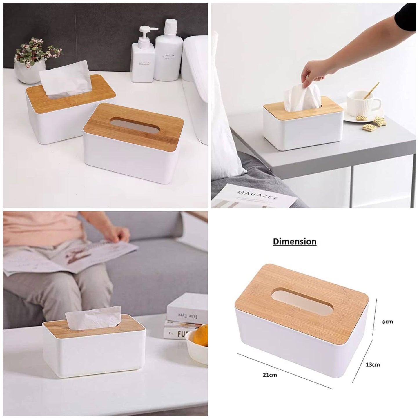 Wooden Top Tissue Box